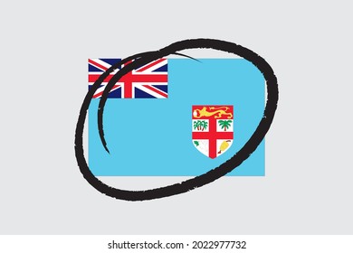 Illustrated Flag for the Country of  Fiji