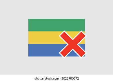 Illustrated Flag for the Country of  Gabon