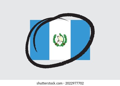 Illustrated Flag for the Country of  Guatemala