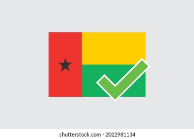 Illustrated Flag for the Country of  Guinea Bissau