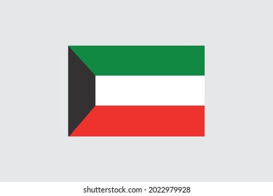 Illustrated Flag for the Country of  Kuwait