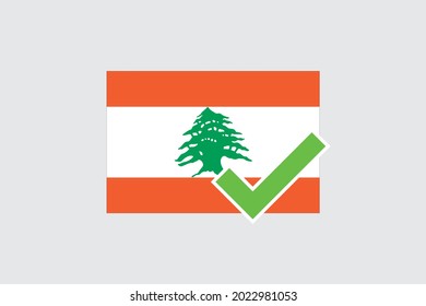 Illustrated Flag for the Country of  Lebanon