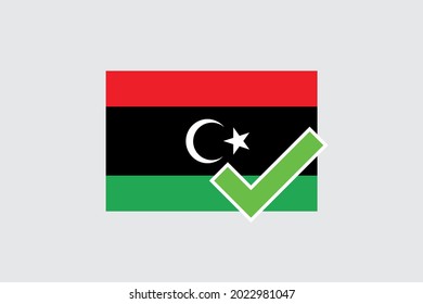 Illustrated Flag for the Country of  Libya