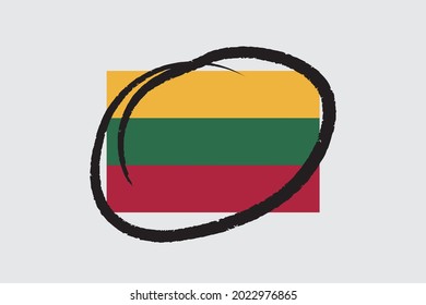 Bandera ilustrada para el país de Lituania