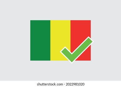 Illustrated Flag for the Country of  Mali