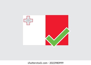 Illustrated Flag for the Country of  Malta