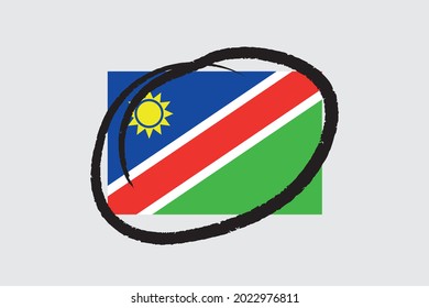 Illustrated Flag for the Country of  Namibia