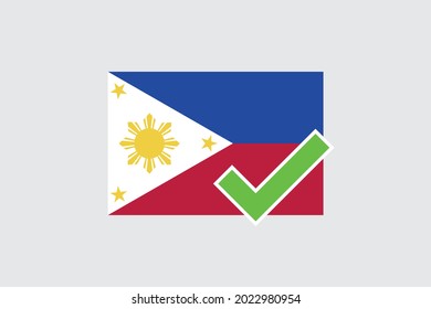 Illustrated Flag for the Country of  Philippines
