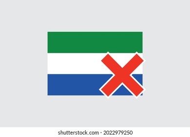 Illustrated Flag for the Country of  Sierra Leone