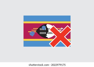 Illustrated Flag for the Country of  Swaziland