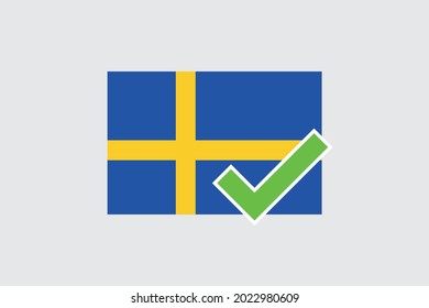 Illustrated Flag for the Country of  Sweden