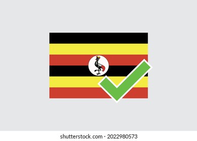 Illustrated Flag for the Country of  Uganda