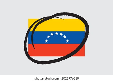 Illustrated Flag for the Country of  Venezuela