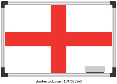 Illustrated Flag on a Whiteboard for the Country of  England