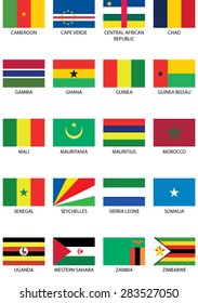 Illustrated Flags from the continent of Africa
