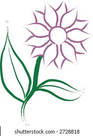 Illustrated Flower - Vector Illustration