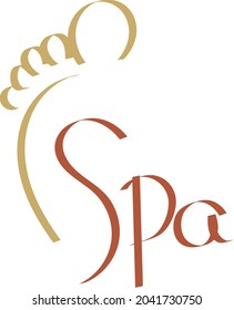 Illustrated foot icon design for foot care therapy salon spa