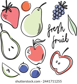 Ilustrado arte de vector de fruta fresca