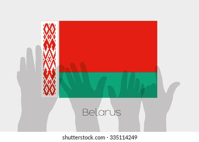 Illustrated Ghost Hands with the Flag of Belarus