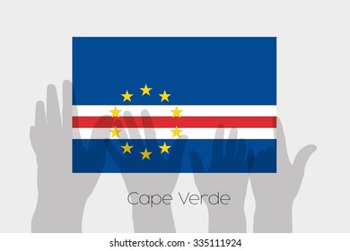 Illustrated Ghost Hands with the Flag of Cape Verde