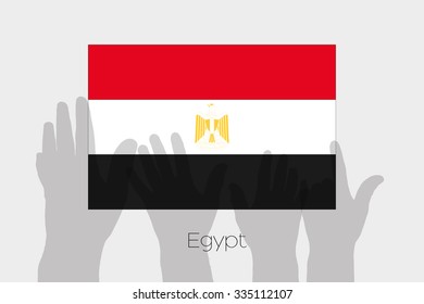 Illustrated Ghost Hands with the Flag of Egypt