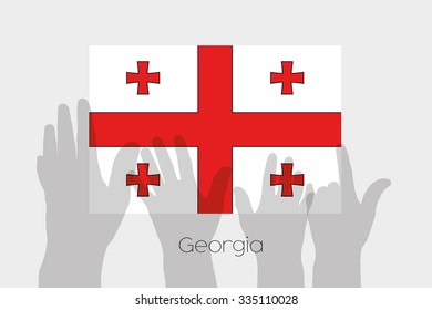 Illustrated Ghost Hands with the Flag of England