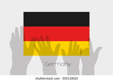 Illustrated Ghost Hands with the Flag of Germany