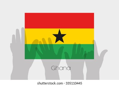 Illustrated Ghost Hands with the Flag of Ghana
