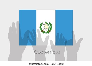 Illustrated Ghost Hands with the Flag of Guatemala
