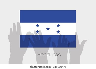 Illustrated Ghost Hands with the Flag of Honduras