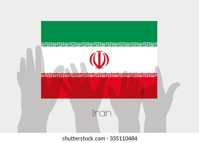 Illustrated Ghost Hands with the Flag of Iran