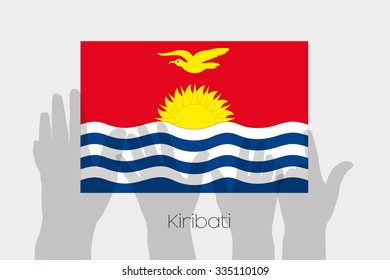 Illustrated Ghost Hands with the Flag of Kiribati
