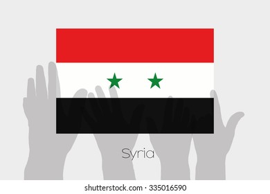 Illustrated Ghost Hands with the Flag of Syria