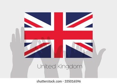 Illustrated Ghost Hands with the Flag of United Kingdom