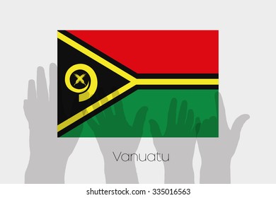 Illustrated Ghost Hands with the Flag of Vanuatu