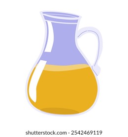 Illustrated glass pitcher with orange beverage on white background.