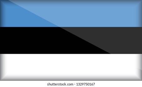 An Illustrated Glossy Country Flag of Estonia. eps10