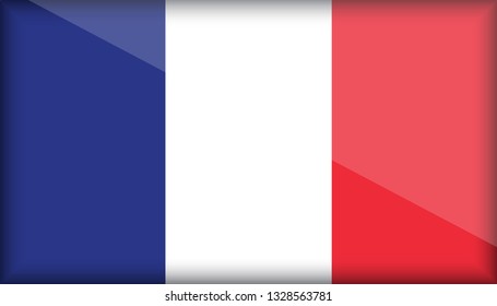 An Illustrated Glossy Country Flag of France. eps10