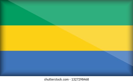 An Illustrated Glossy Country Flag of Gabon. eps10