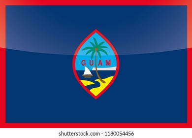 An Illustrated Glossy Country Flag of  Guam