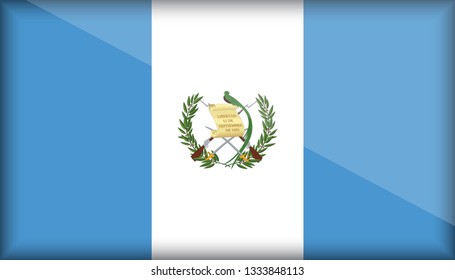 An Illustrated Glossy Country Flag of Guatemala. eps10