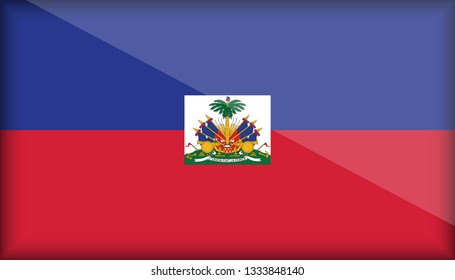 An Illustrated Glossy Country Flag of Haiti. eps10