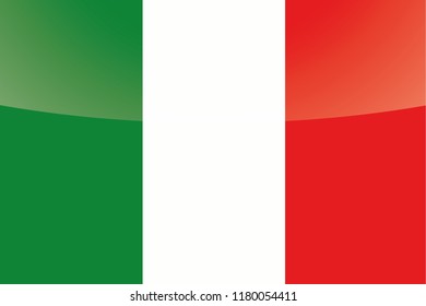 An Illustrated Glossy Country Flag of  Italy