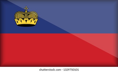 An Illustrated Glossy Country Flag of Liechtenstein. eps10