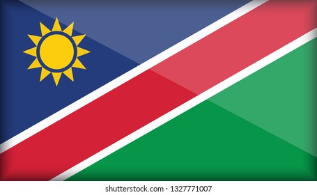 An Illustrated Glossy Country Flag of Namibia. eps10