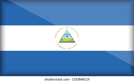 An Illustrated Glossy Country Flag of Nicaragua. eps10