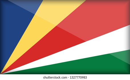 An Illustrated Glossy Country Flag of Seychelles. eps10