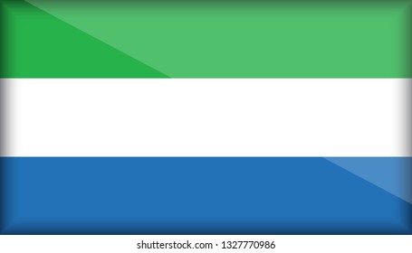 An Illustrated Glossy Country Flag of SierraLeone. eps10