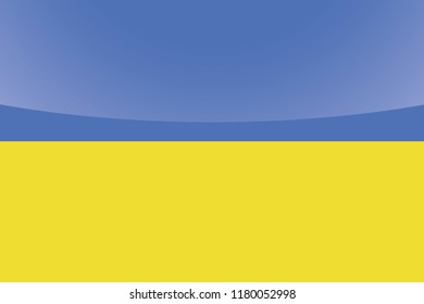 An Illustrated Glossy Country Flag of  Ukraine