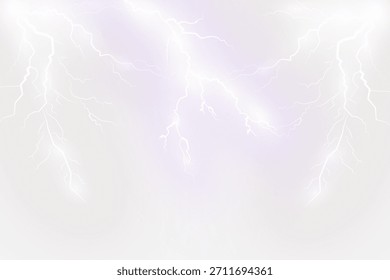 Ilustrado relámpago brillante aislado sobre fondo blanco.